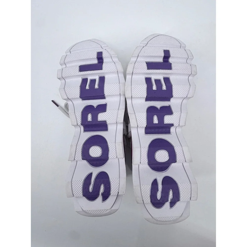 Sorel Kinetic Impact Lace Sneakers Womens 9.5 White Grey Purple LL6005-100